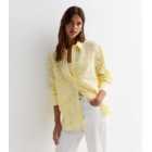 Pale Yellow Cotton Broderie Long Sleeve Shirt