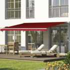 Outsunny Dark Red Retractable Awning 2.5 x 2m