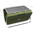 Outsunny Green Foldable Suitcase Design Mini Charcoal Barbecue Grill BBQ