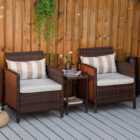 Outsunny 2 Seater Brown Rattan Lounge Set