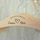 Personalised Always and Forever Wooden Coat Hanger