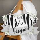 Personalised Mr and Mrs Wooden Hanging Decoration