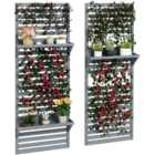 Outsunny Grey Wall Mounted Plant Stand with Trellis Set of 2