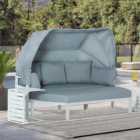 Outsunny 3 Seater Aluminium Outdoor Sofa Lounge Set with Canopy and Long Bench