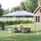 Outsunny 4 x 4m White Pop Up Adjustable Gazebo with Roller Bag