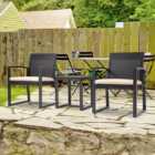 Outsunny PP Rattan 2 Seater Bistro Set Brown