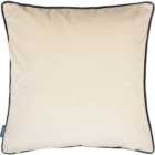 Paoletti Torto Ivory and Black Square Velvet Touch Piped Cushion