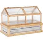 Outsunny Natural Cold Frame Greenhouse with Raised Garden Bed