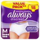 Always Discreet Heavy Adult Incontinence Pants Plus Medium 18 per pack