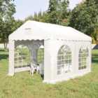 Outsunny 4 x 3m White Steel Frame Gazebo with Removable Sidewalls