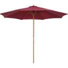 Outsunny Wine Red Fir Wooden Parasol 3m