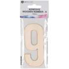 Adhesive Wooden Number - 9