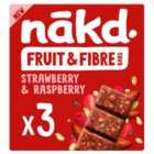 nakd. Fruit & Fibre Strawberry & Raspberry Multipack 3 x 44g