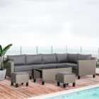 Outsunny 7 Seater Grey Rattan Sofa Lounge Set