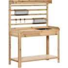 Outsunny Single Drawer Wooden Potting Table