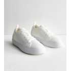 White Knit Low Top Trainers