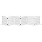 PawHut White 6 Panel Wooden Freestanding Foldable Pet Safety Gate