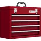 Durhand 4 Drawer Red Lockable Metal Tool Chest