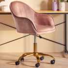 Interiors by Premier Brent Pink and Gold Swivel Home Office Chair