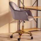 Interiors by Premier Brent Grey and Gold Swivel Home Office Chair