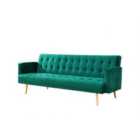 Home Detail Windsor V2 Green Velvet Sofa Bed with Golden Metal Legs