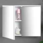 High Gloss Double Mirror Wall Cabinet - White