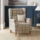 Oswald Padded Pushback Check Armchair