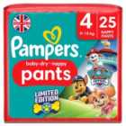 Pampers Paw Patrol Baby Dry Nappy Pants Pull-On Size 4 Maxi 25 per pack
