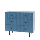 Gallery Chico 3 Drawer Chest Blue 400X900X750Mm