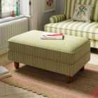 Beatrice Large Footstool, Pinstripe Green