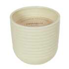 Large Ribbed Citronella Candle - Cream