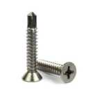 4.8mm x 32mm Countersunk Self Drilling Tekking Screws Zinc Plated Fixing For Windows Roofing Pack of 10