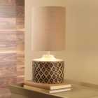 Orissa Short Wooden Diamond Table Lamp