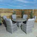 East Kenmare 6 Seater Round Dining Set - Grey