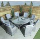 East Kenmare 8 Seater Round Dining Set - Grey