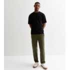 Only & Sons Green Cotton-Linen Blend Trousers