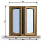 895mm (W) x 995mm (H) Wooden Stormproof Window - 2 Opening Windows (Left & Right) - Toughened Safety Glass