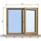 1195mm (W) x 1045mm (H) Wooden Stormproof Window - 1/2 Right Opening Window - Toughened Safety Glass