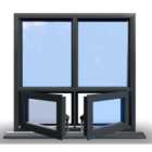 895mm (W) x 1145mm (H) Aluminium Flush Casement Window - 2 Bottom Opening Windows - Anthracite Internal & External