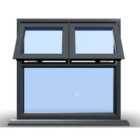 1145mm (W) x 1095mm (H) Aluminium Flush Casement - 2 Top Opening Windows - Anthracite Internal & External