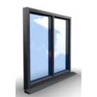 995mm(W) x 945mm(H) Aluminium Flush Casement Window - 2 V Panes(Non-Opening) - Anthracite Internal & External