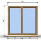 995mm (W) x 995mm (H) Wooden Stormproof Window - 2 Non-Opening Windows - Toughened Safety Glass