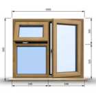 1095mm (W) x 945mm (H) Wooden Stormproof Window - 1 Opening Window (RIGHT) - Top Opening Window (LEFT) - Toughened Safety Glas