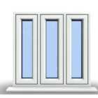 1045mm (W) x 1095mm (H) PVCu Flush Casement Window - 3 Panes Non Opening Window - White Internal & External
