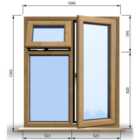 1045mm (W) x 1245mm (H) Wooden Stormproof Window - 1 Opening Window (RIGHT) - Top Opening Window (LEFT) - Toughened Safety Gla