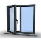 1095mm (W) x 1245mm (H) Aluminium Flush Casement - 1 Left Opening Window - Anthracite Internal & External
