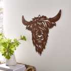 Highland Cow Indoor Outdoor Metal Wall Art