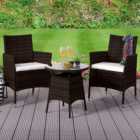 Brooklyn 2 Seater Rattan Bistro Set with Cover Brown