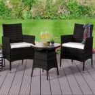 Brooklyn 2 Seater Rattan Bistro Set with Cover Black