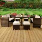 Brooklyn 8 Seater Rattan Garden Dining Set with Cover Brown